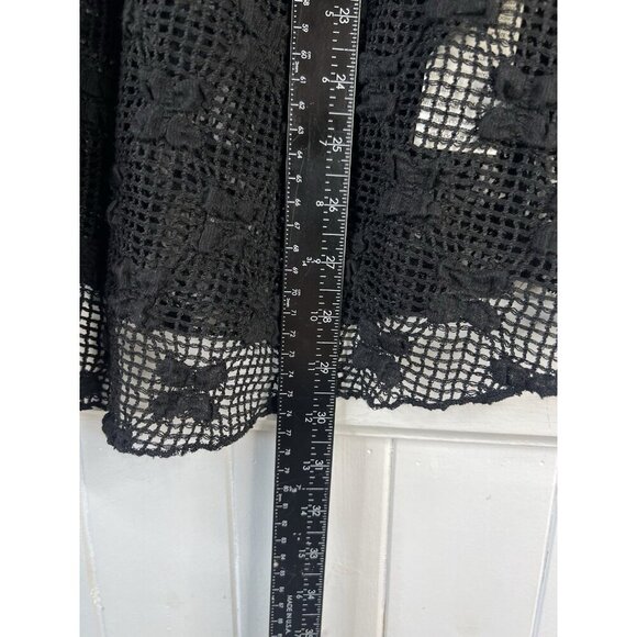 Free People Olivia Grady Lace top Medium Black Sheer Mesh Cyber Boho Swim NEW - Picture 13 of 13